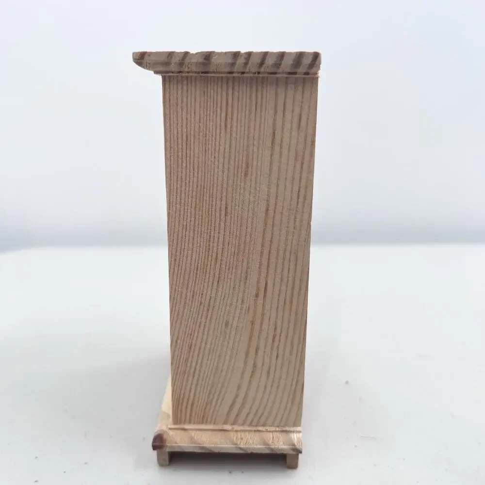 Raw Wood Armoire Cupboard Pantry For Dollhouse Miniature With Opening Doors 1:12 - Picture 5 of 6